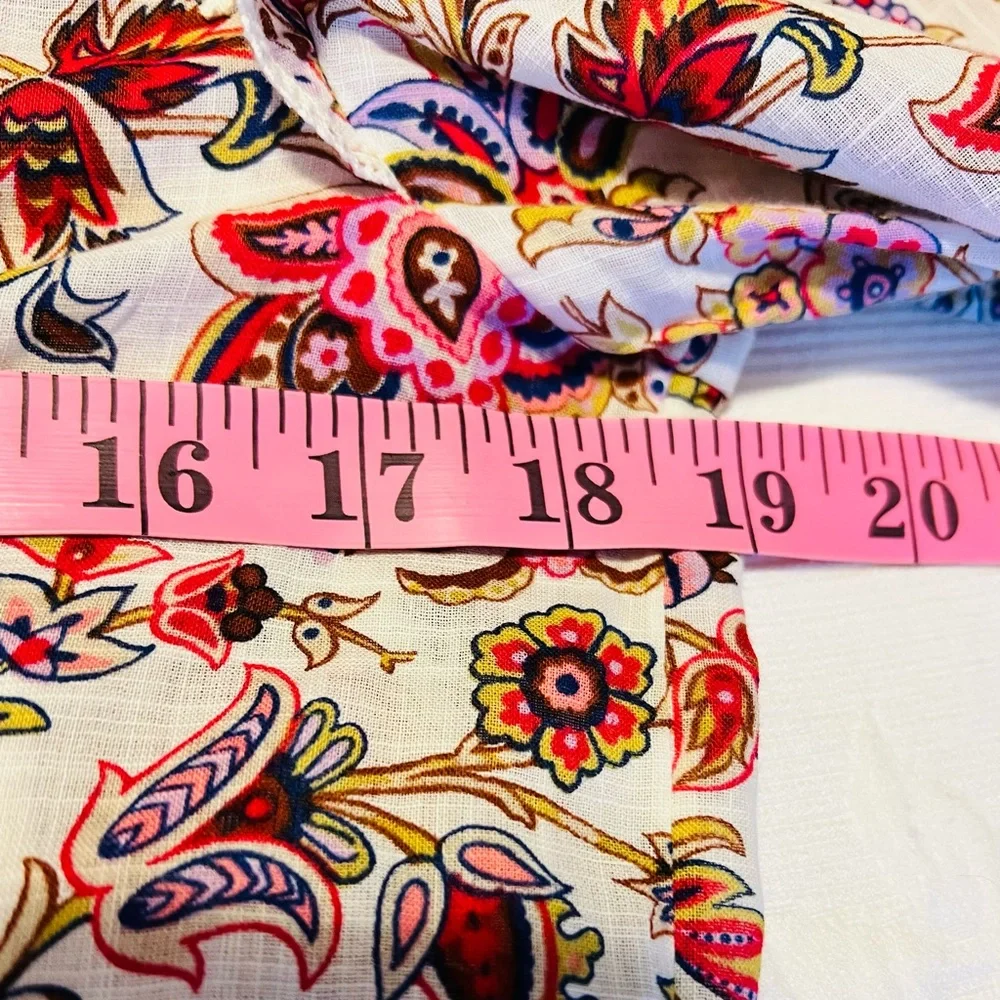 ME + EM Floral Paisley Ruffle Accent Long Sleeve Blouse Sz 4 - Picture 6 of 10